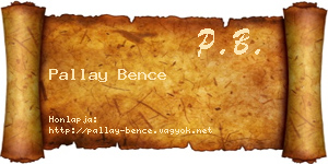 Pallay Bence névjegykártya